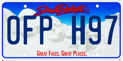 SD license plate 0FPH97