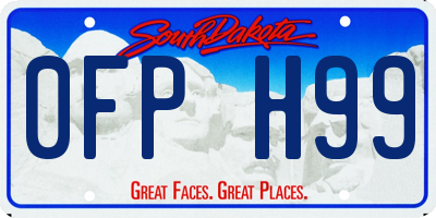 SD license plate 0FPH99
