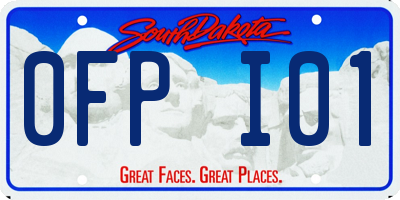 SD license plate 0FPI01