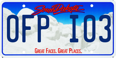 SD license plate 0FPI03