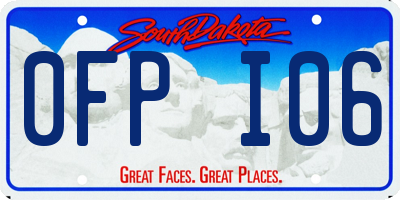 SD license plate 0FPI06