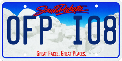 SD license plate 0FPI08