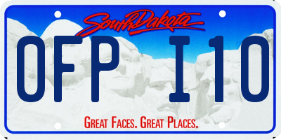 SD license plate 0FPI10