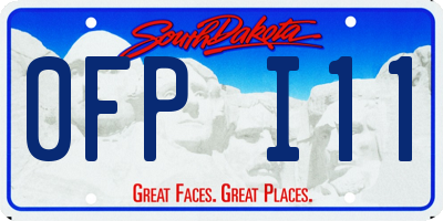 SD license plate 0FPI11