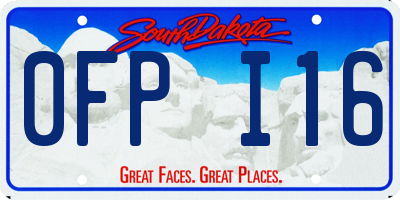 SD license plate 0FPI16