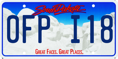 SD license plate 0FPI18