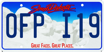 SD license plate 0FPI19