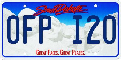 SD license plate 0FPI20