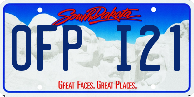 SD license plate 0FPI21