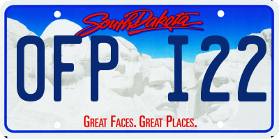 SD license plate 0FPI22