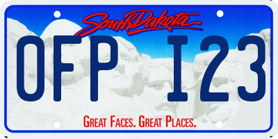 SD license plate 0FPI23