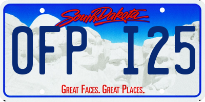 SD license plate 0FPI25