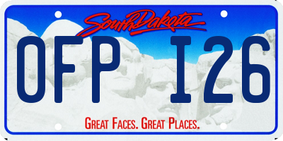 SD license plate 0FPI26