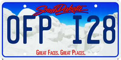 SD license plate 0FPI28