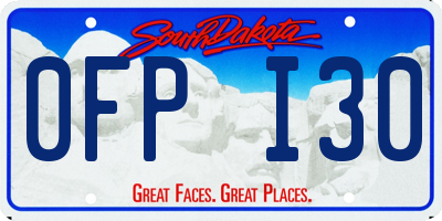 SD license plate 0FPI30