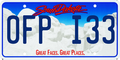 SD license plate 0FPI33