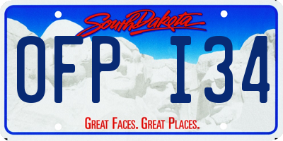 SD license plate 0FPI34