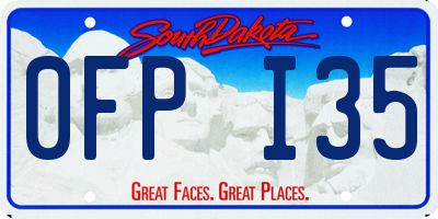 SD license plate 0FPI35