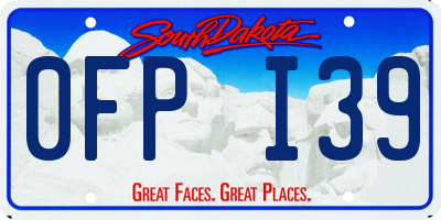 SD license plate 0FPI39