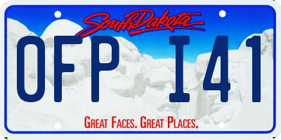 SD license plate 0FPI41
