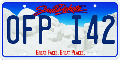 SD license plate 0FPI42