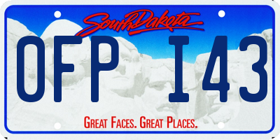 SD license plate 0FPI43