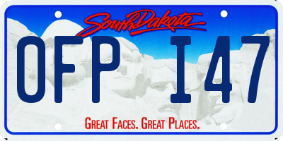 SD license plate 0FPI47