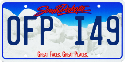 SD license plate 0FPI49