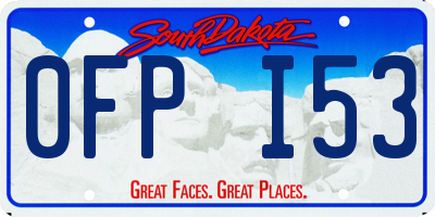 SD license plate 0FPI53