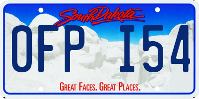 SD license plate 0FPI54