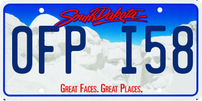 SD license plate 0FPI58