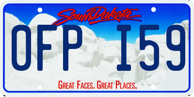 SD license plate 0FPI59