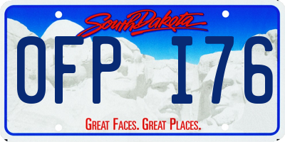 SD license plate 0FPI76