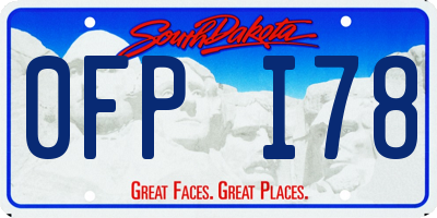 SD license plate 0FPI78