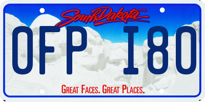 SD license plate 0FPI80