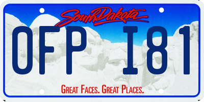 SD license plate 0FPI81