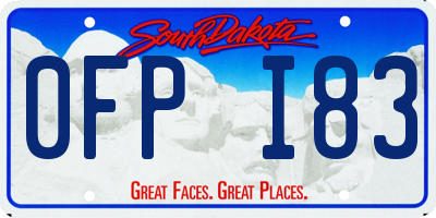 SD license plate 0FPI83