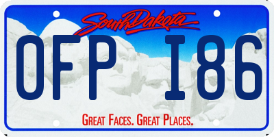 SD license plate 0FPI86