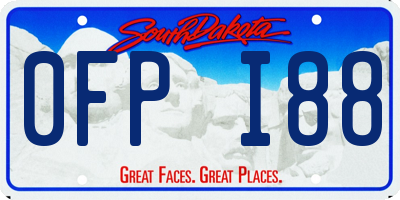 SD license plate 0FPI88