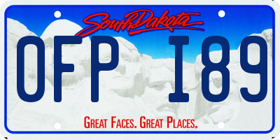 SD license plate 0FPI89