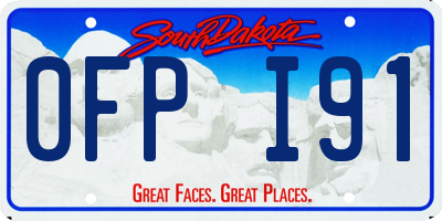 SD license plate 0FPI91