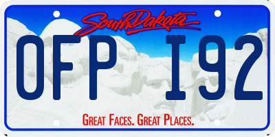 SD license plate 0FPI92