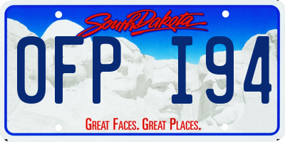 SD license plate 0FPI94