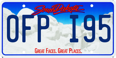 SD license plate 0FPI95