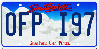 SD license plate 0FPI97