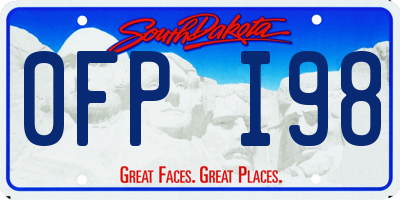 SD license plate 0FPI98