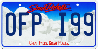 SD license plate 0FPI99