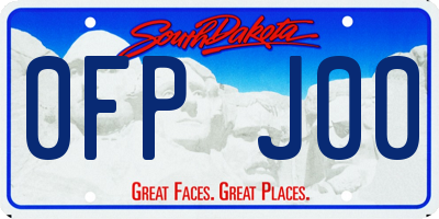 SD license plate 0FPJ00