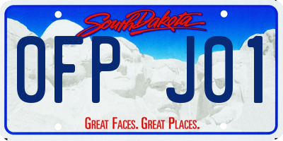 SD license plate 0FPJ01