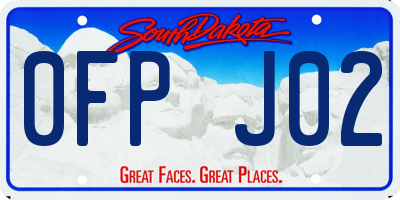 SD license plate 0FPJ02